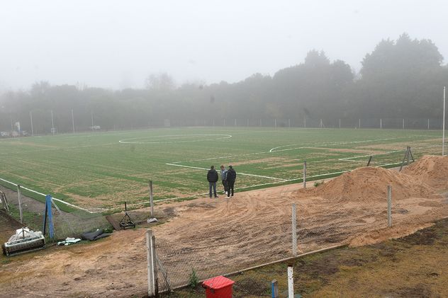 La cancha de sintético cuenta las horas para su inauguración. 