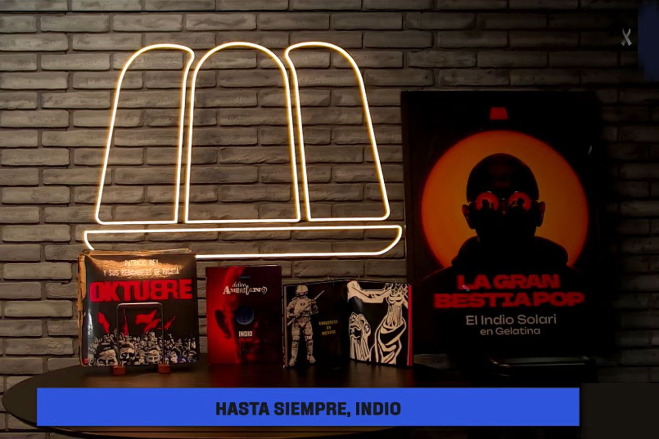 Murió El Indio. Gelatina y Vorterix suspendieron sus programaciones. Foto: captura pantalla.