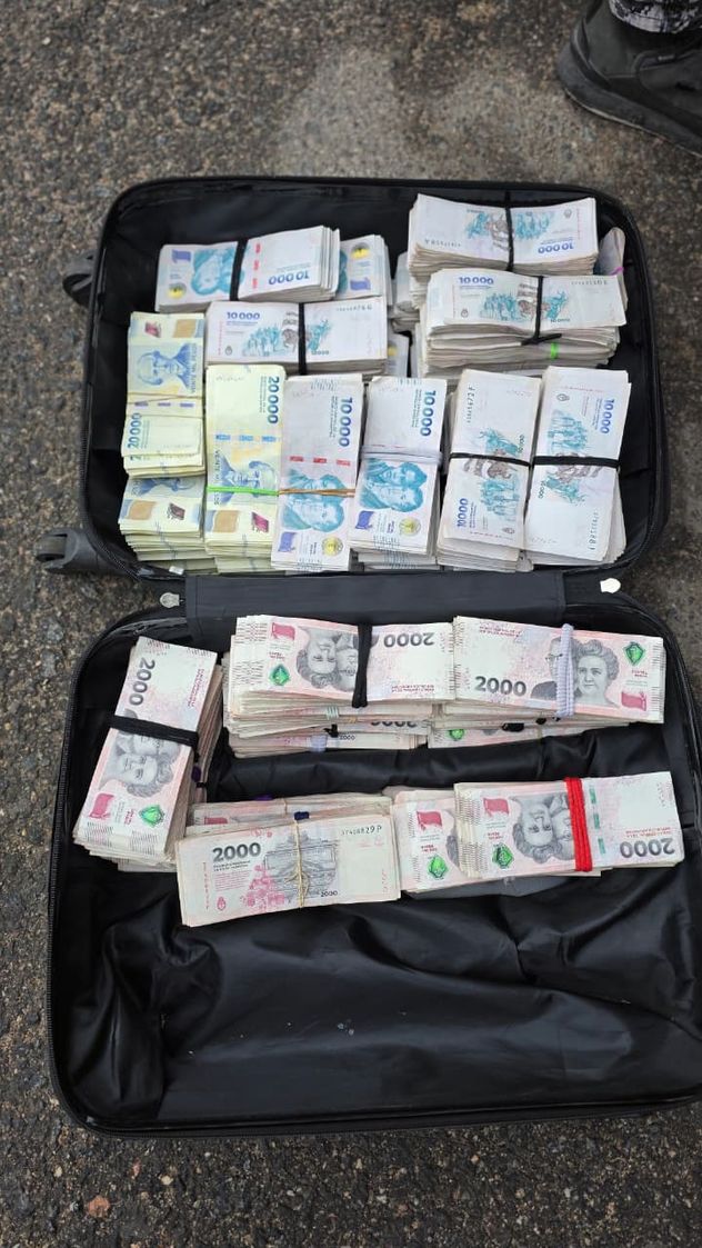 El dinero secuestrado. (Policía)