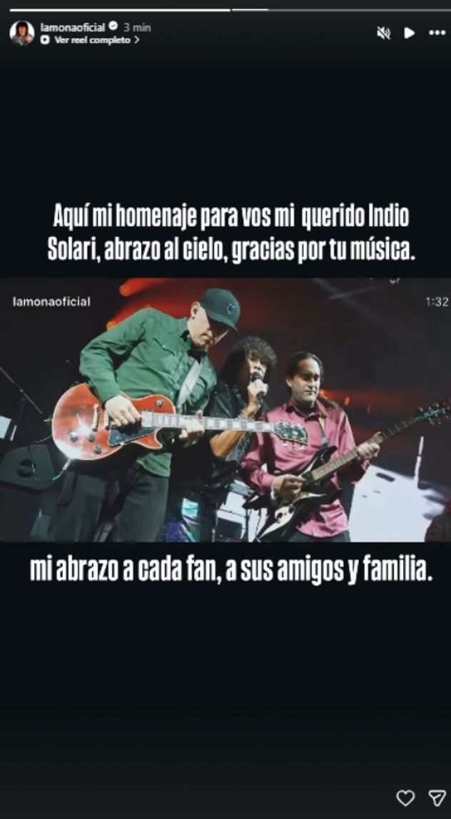 La Mona Jiménez despidió al Indio Solari