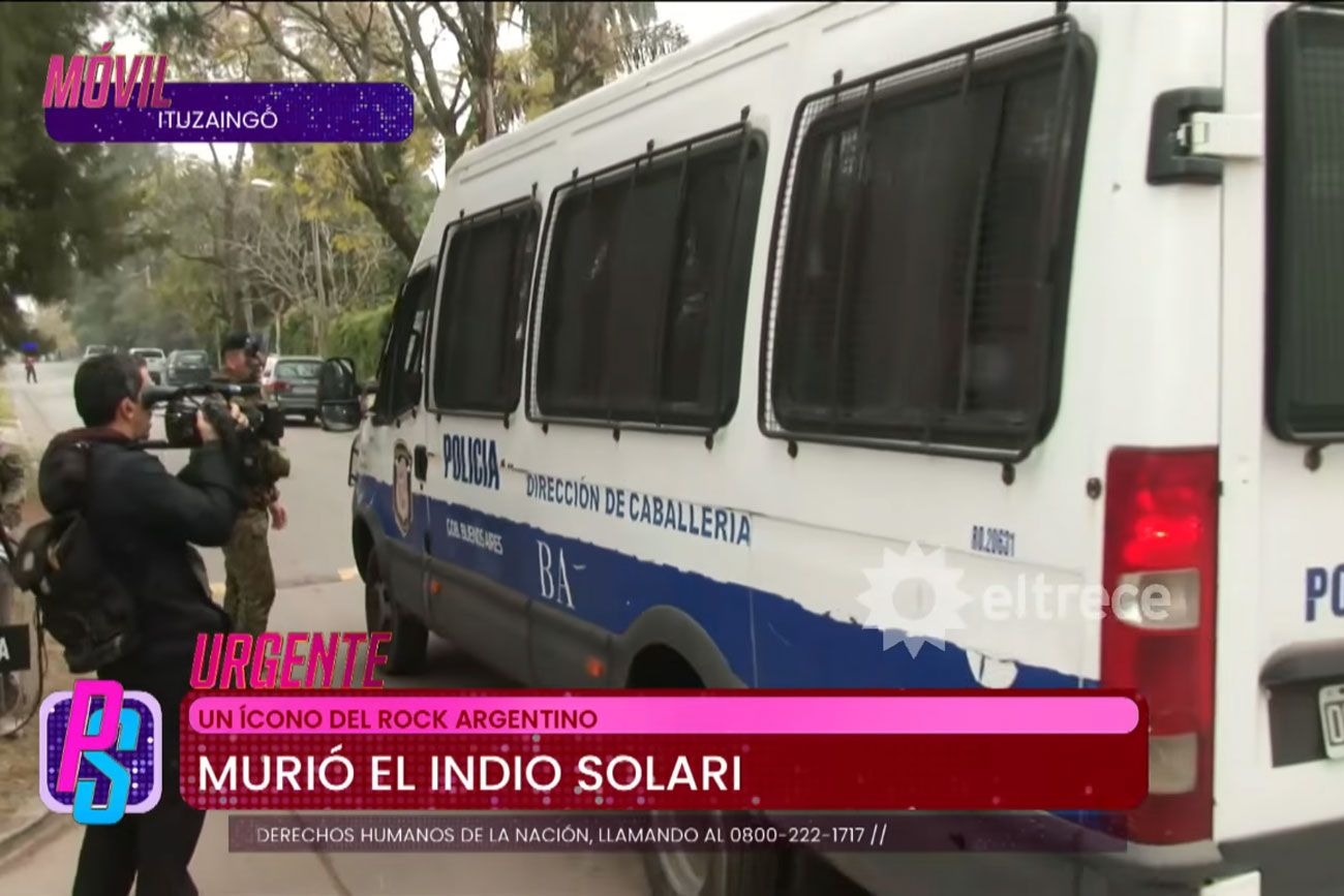 Operativo de seguridad en la casa de El Indio Solari. Foto: captura pantalla.