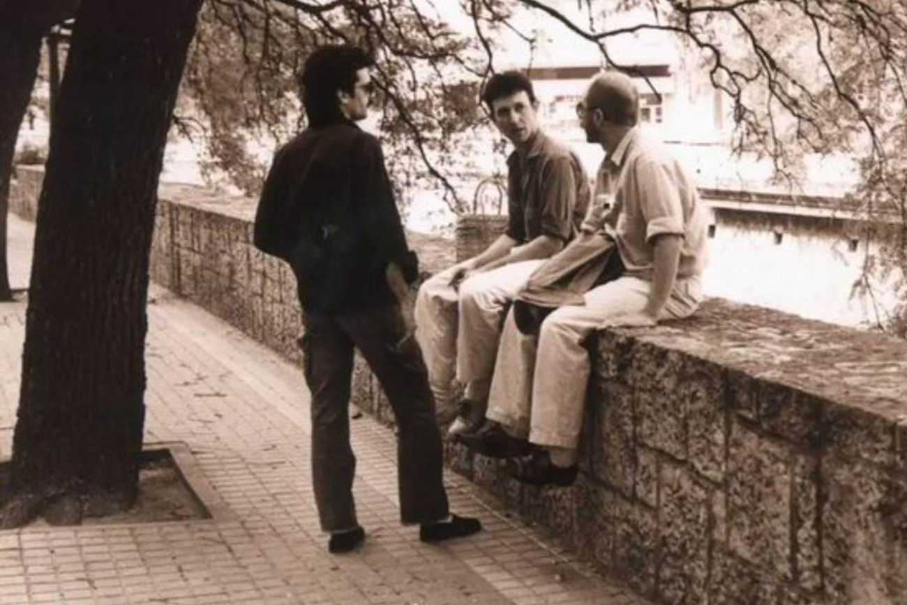 Semilla Bucciarelli, Skay e Indio Solari, a orillas de La Cañada. (Archivo)