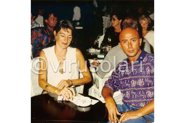 El Indio Solari junto a Viru Mones Ruiz. 