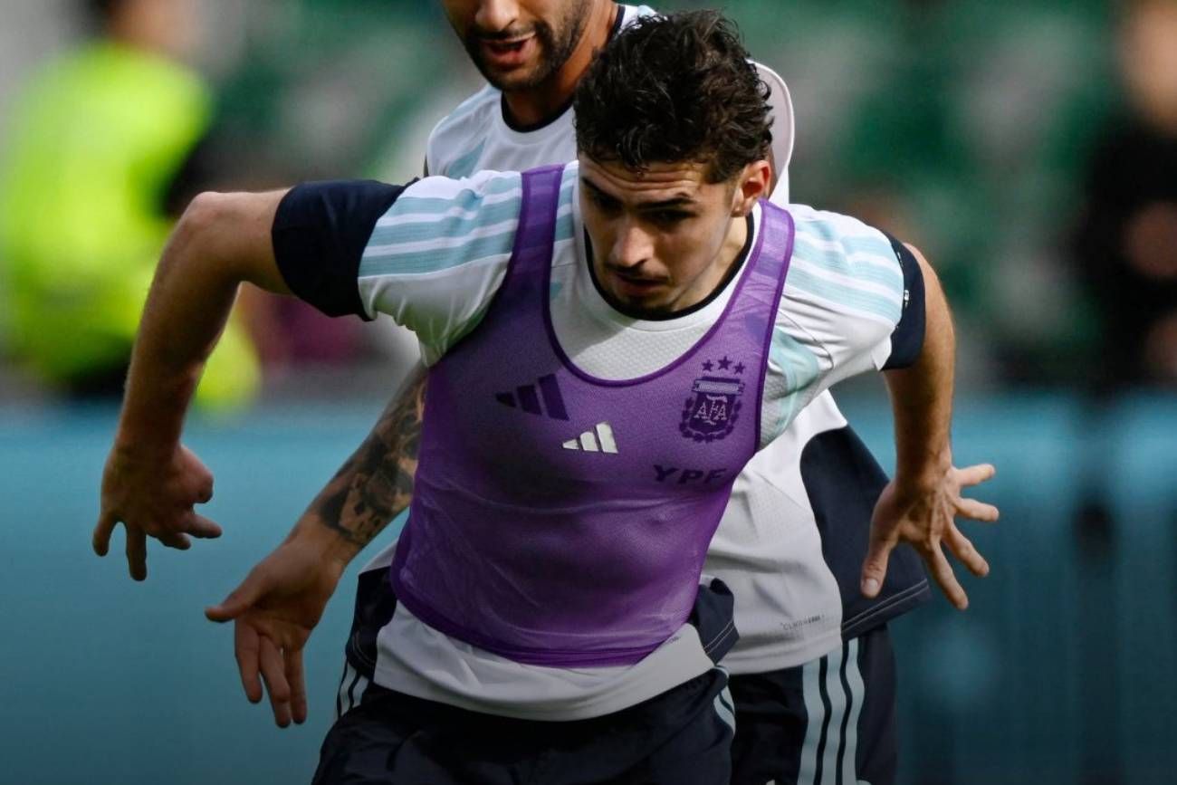 Panichelli entrenando con la selección.