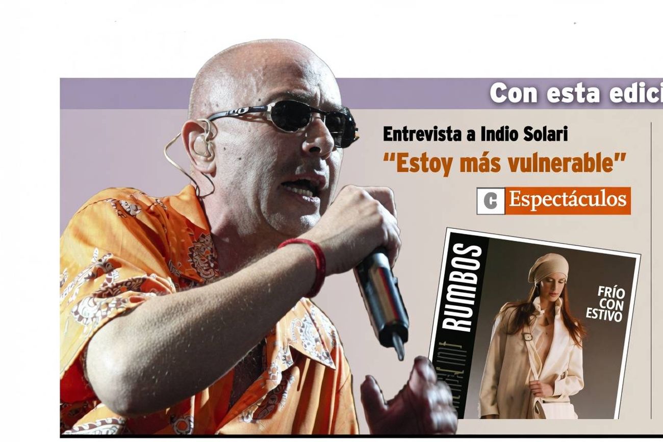 La nota con "El Indio" Solari en La Voz del Interior el 23 de marzo de 2008.