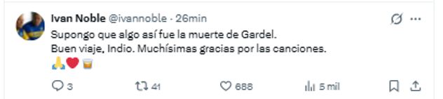 Así se despidió al Indio Solari.