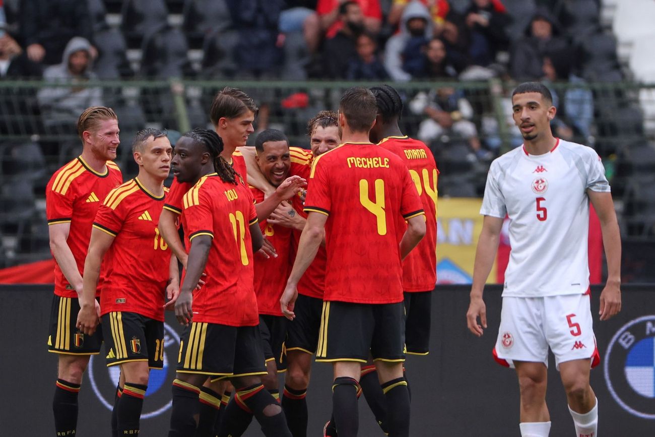 Bélgica vs. Túnez, previo a la Copa del Mundo.