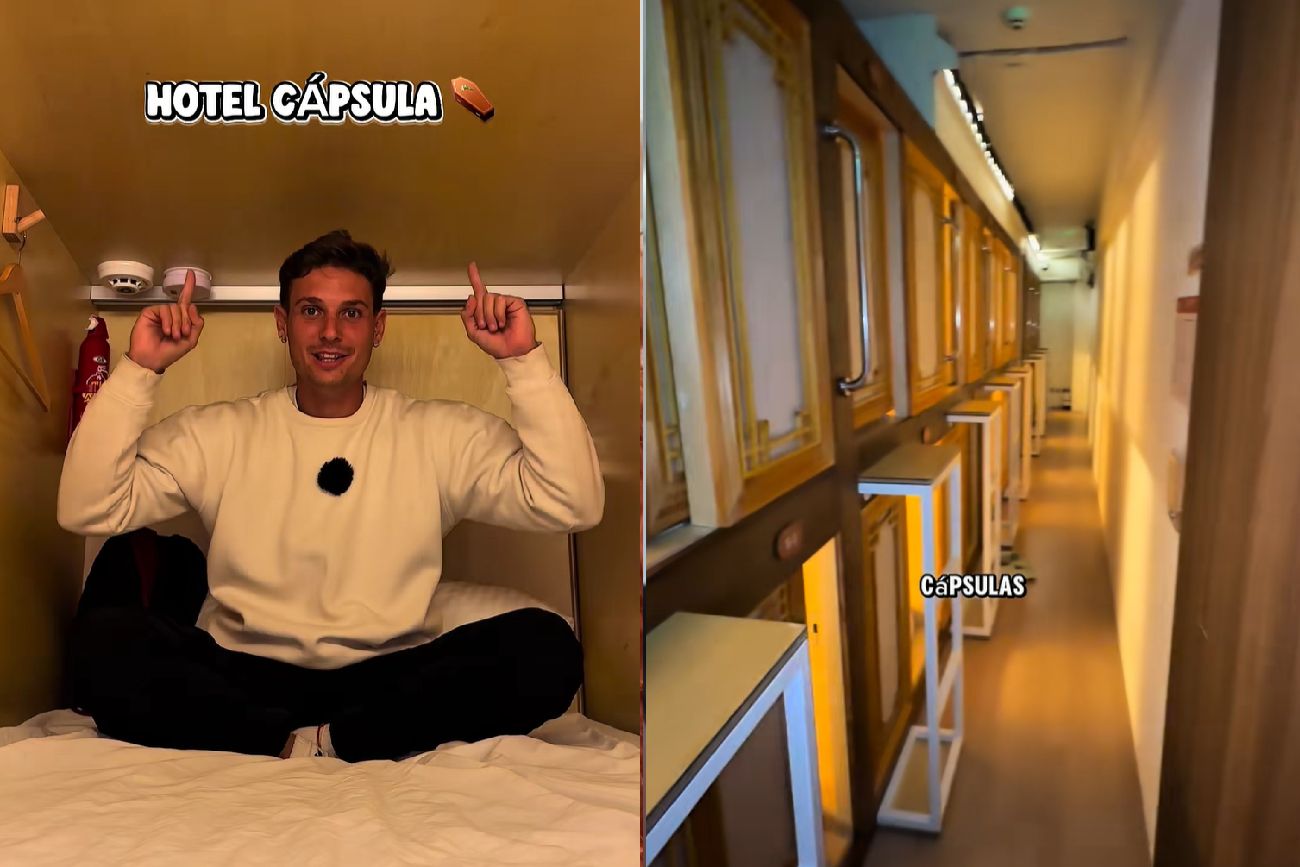 Un argentino durmió en un hotel cápsula en Corea del Sur y el video es viral