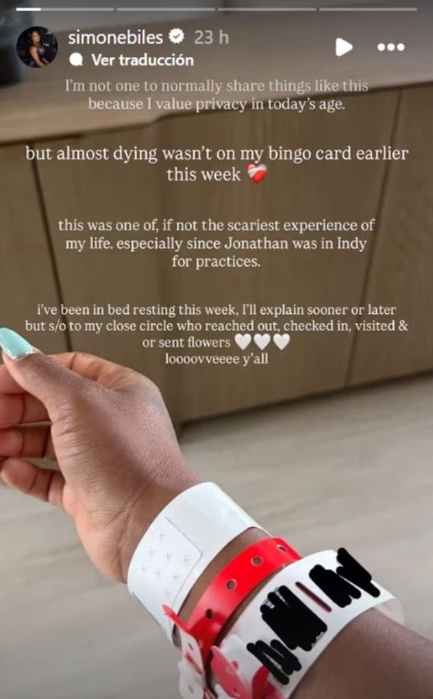 Simone Biles reveló que estuvo “a punto de morir” tras una emergencia médica