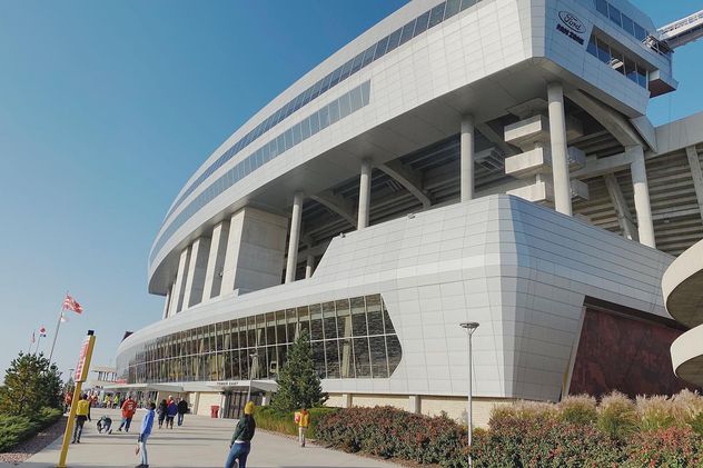 Arrowhead Stadium: vista trasera del estadio, una de las catedrales del deporte estadounidense que será escenario del debut de Argentina en el Mundial 2026.