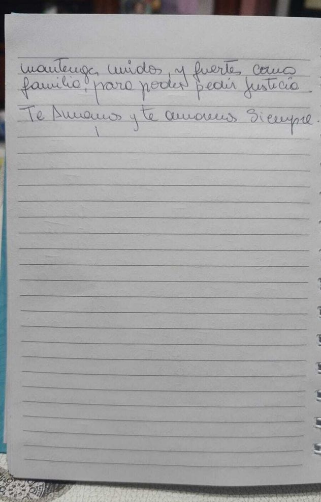 La desgarradora carta de despedida de la abuela de Agostina.