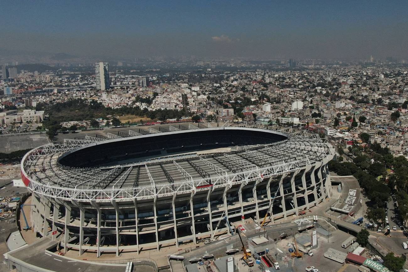 El mítico estadio Azteca, hoy Banorte, listo para recibir el primer partido del Mundial 2026 de fútbol.