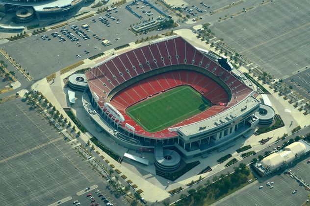 Arrowhead Stadium: una vista aérea de la sede mundialista en Kansas City.
