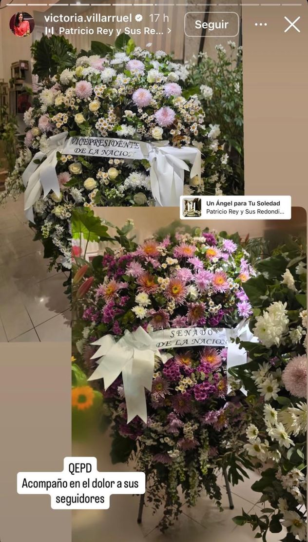 Villarruel envió coronas de flores al funeral del Indio Solari