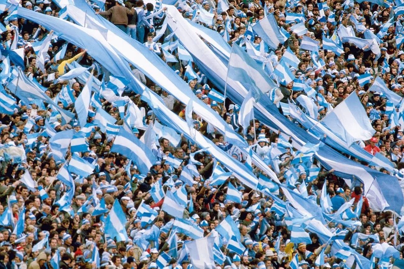 Los colores celeste y blanco para alentar a la Selección.