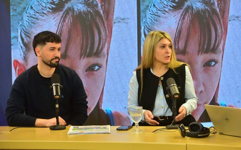 Fernanda Alaniz y Gino Torreani, abogados del padre de Agostina Vega, en el streaming de La Voz en vivo.  (Nicolás Bravo / La Voz)