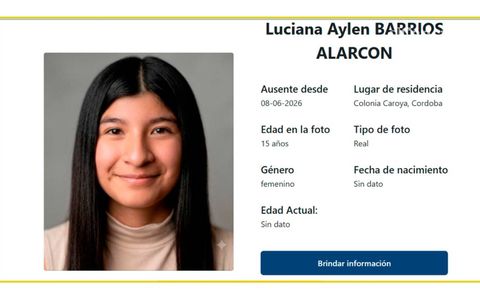 Lanzan alerta por Luciana Aylén Barrios Alarcón.