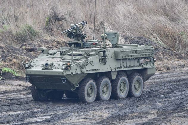 Un VCBR M1126 Stryker desplegados en Córdoba para la operación Daga Atlántica.