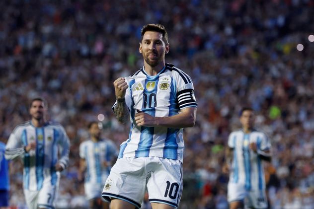 Lionel Messi en el amistoso ante Islandia.