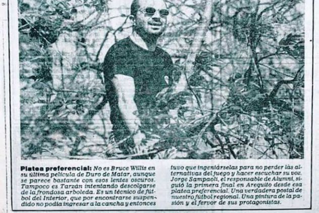 La foto que publicó el diario La Capital y que cambió la vida de Jorge Sampaoli.