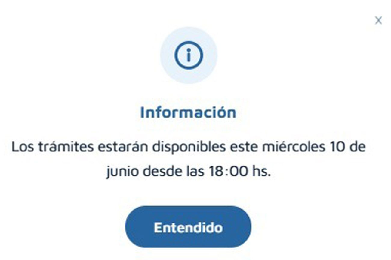 La página de tramites de exenciones para el estacionamiento esta caida y prometen que se arregla a las 18.