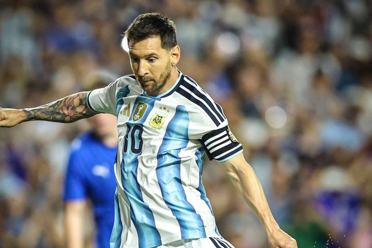 Messi en el amistoso ante Islandia.