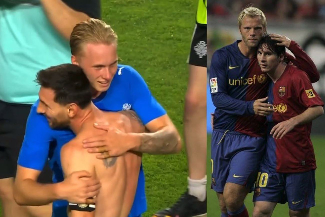 Messi junto al hijo de Gudjohnsen.
