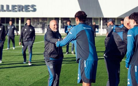 Jorge Sampaoli en el predio de Talleres.