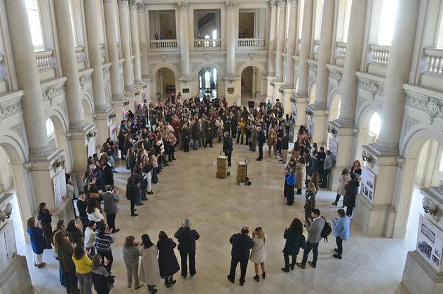 Protesta de trabajadores judiciales en reclamo de un aumento salarial.