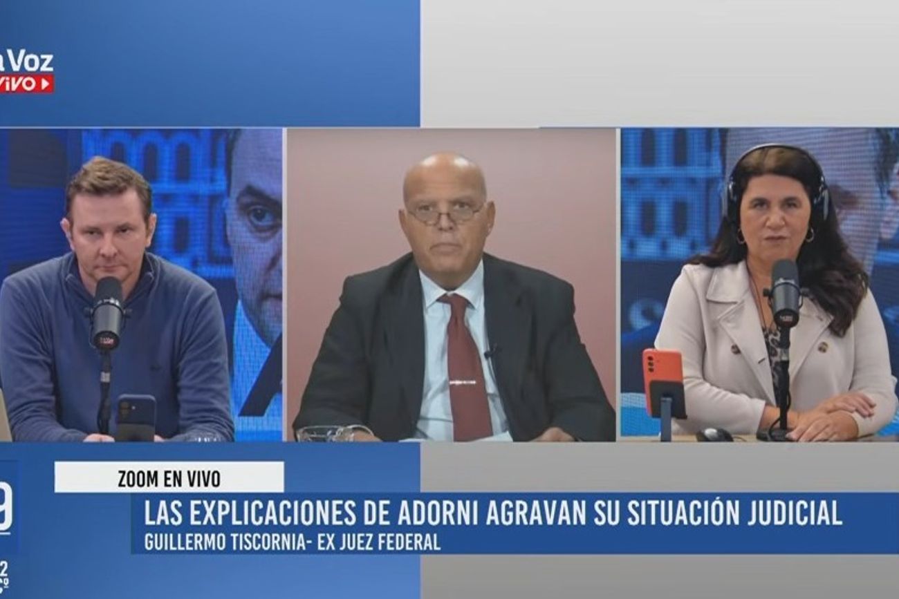 Guillermo Tiscornia, exjuez, opinando sobre la situación judicial de Manuel Adorni, en La Voz En Vivo.