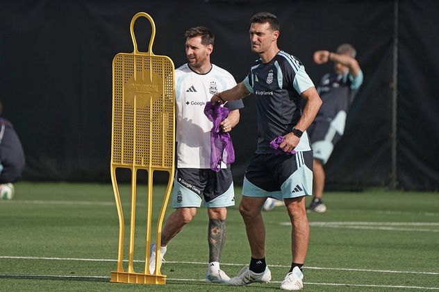 La Selección Argentina durante su jornada de entrenamiento en el Compass Minerals National Performance Center de Kansas City.