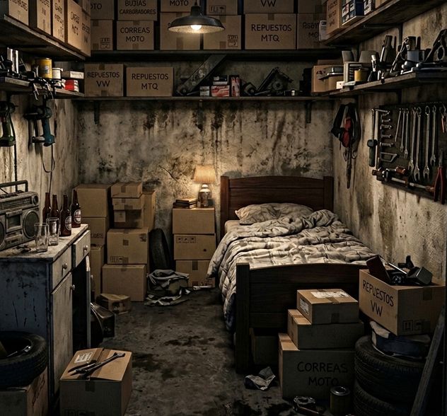 La escena del crimen. Reconstrucción en IA (Inteligencia Artificial) de la habitación donde habrían asesinado a Agostina, en base a los datos de fuentes vinculadas a la investigación.