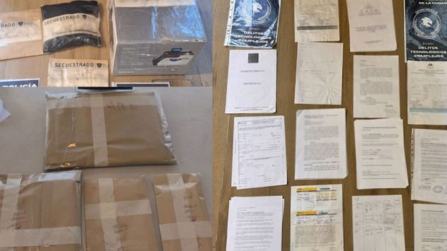 El botín secuestrado en los operativos por la estafa en Puerto Madryn.