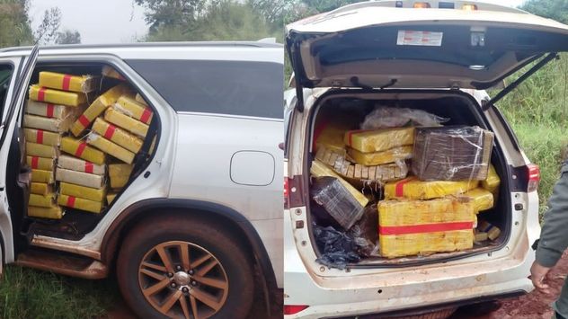 Misiones: Abandonan vehículo cargado con 912 kilos de marihuana en la localidad de Comandante Andresito.