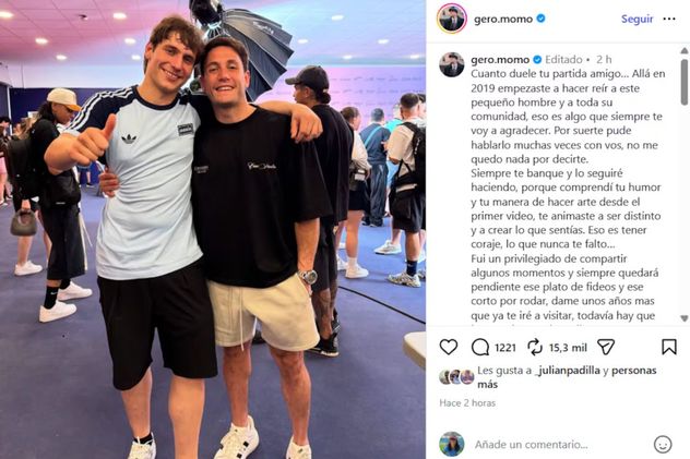 Momo despidió a Gaspi con un emotivo homenaje y estalló contra los "morbosos" en su stream