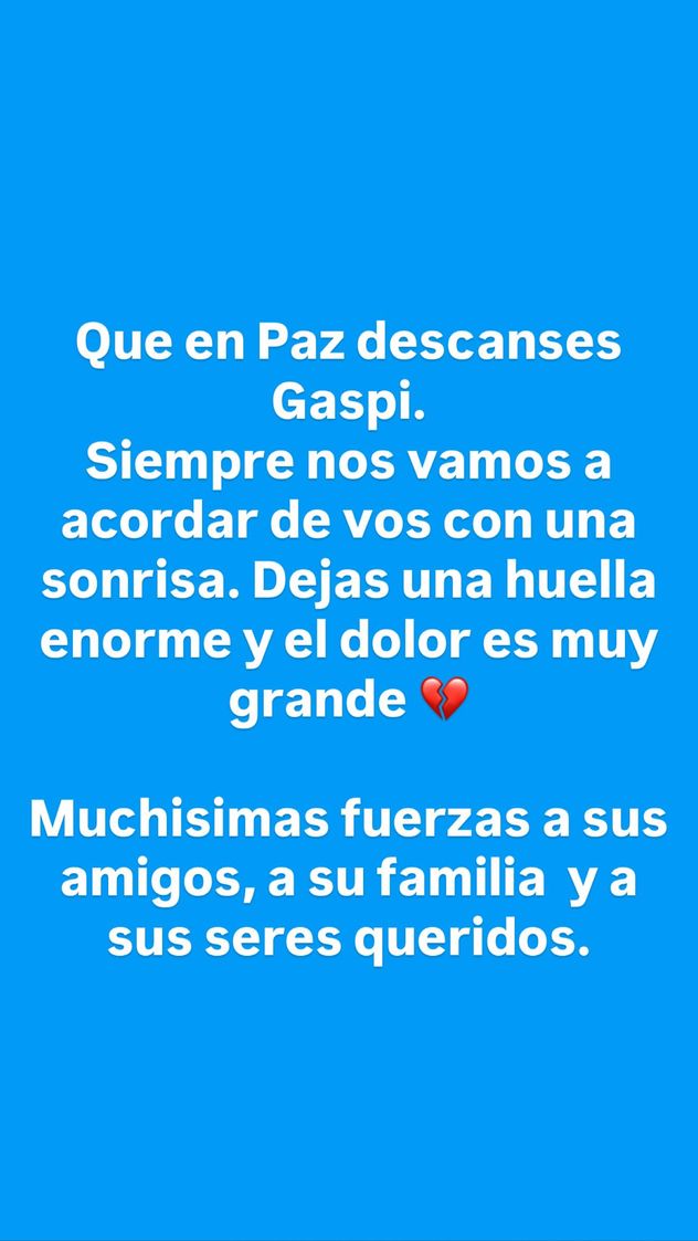 El mensaje de Mernuel por la muerte de Gaspi.