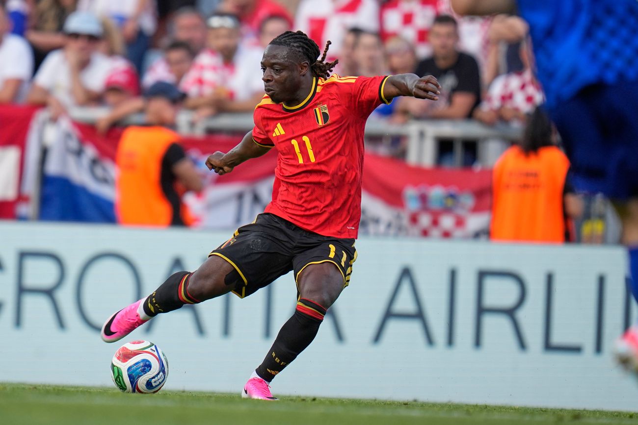 Jérémy Doku, uno de los delanteros de Bélgica, que debuta en el Mundial ante Egipto. (AP)