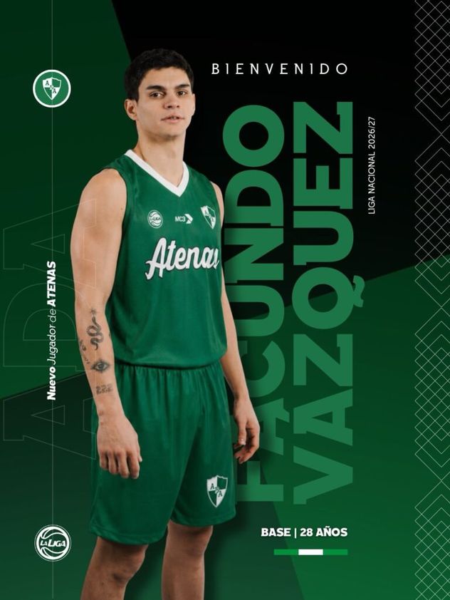 Facundo Vázquez se suma a Atenas para la próxima Liga Nacional.