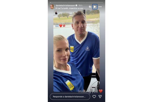 La foto que Maxi López compartió en su cuenta de Instagram y que Daniela replicó en la de ella con el mensaje: "Extrañándote". 
