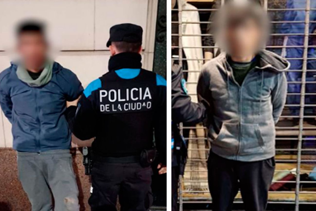 Los sospechosos, al ser detenidos. (Policía de la Ciudad)