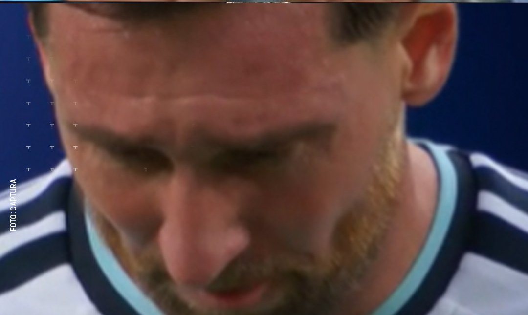 Messi llora tras su gol.