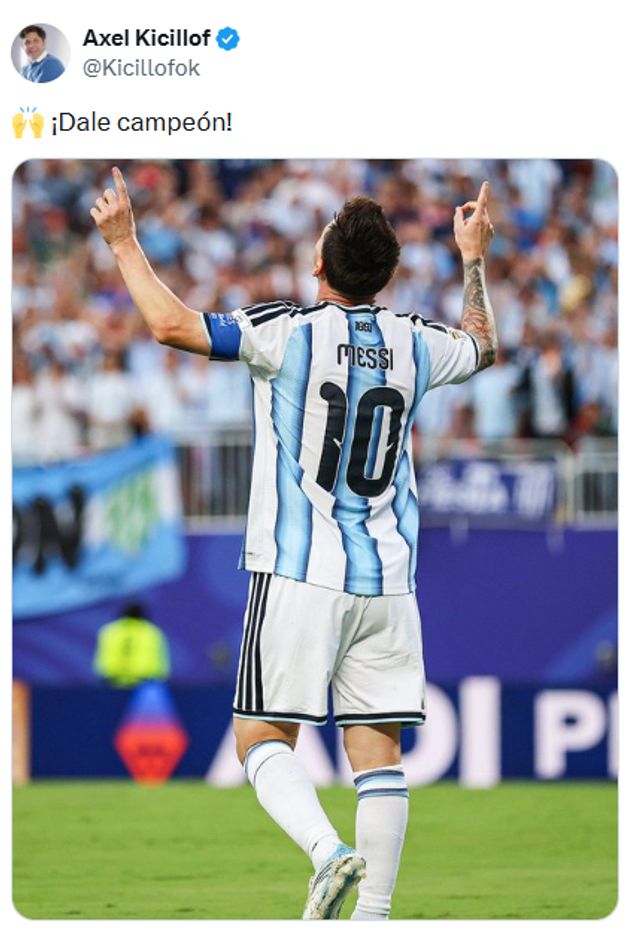 Los festejos de los políticos por el triunfo de la selección.