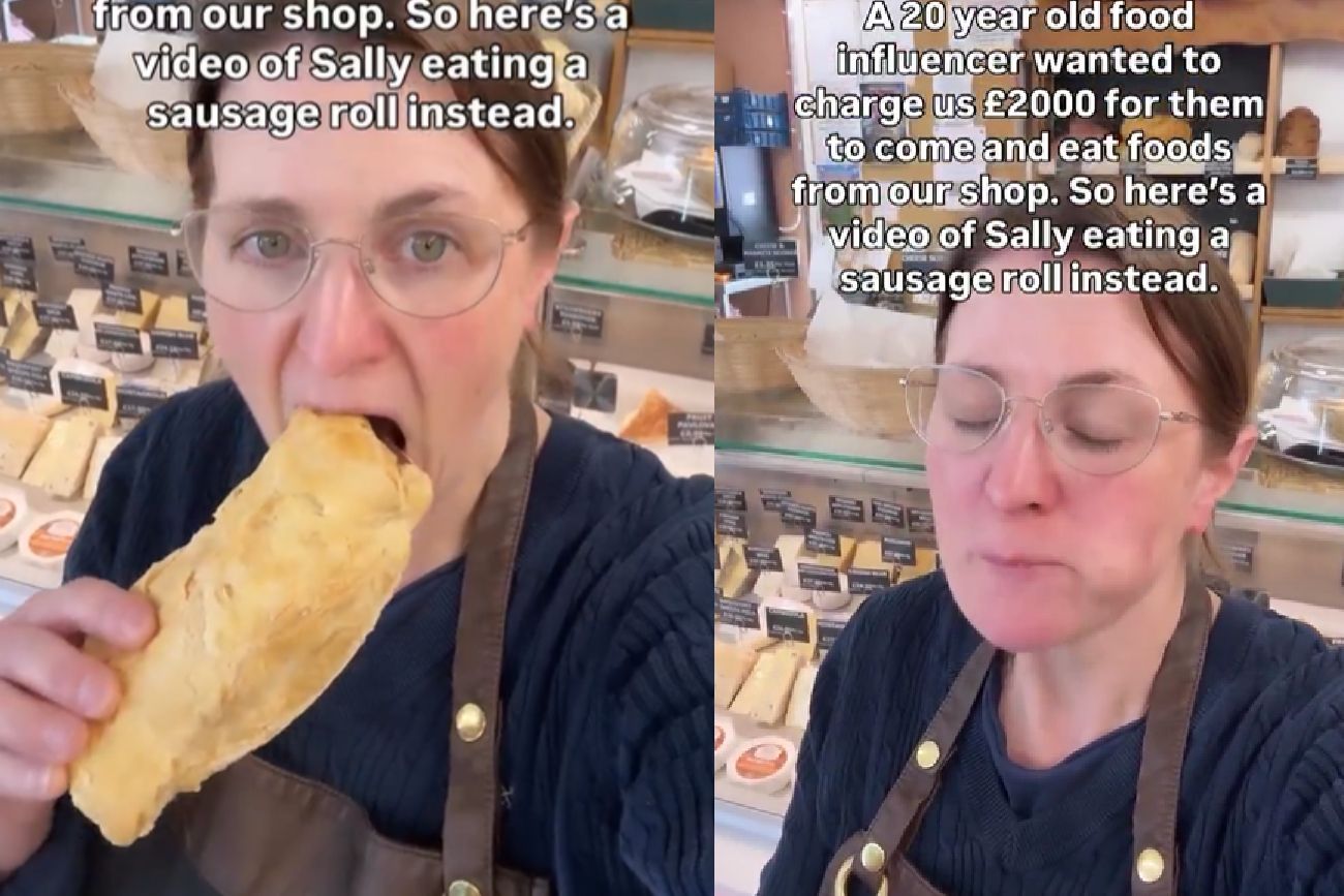 Una influencer les pidió US$ 2.000 por una reseña, la dueña del local se grabó comiendo y es viral
