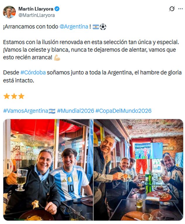 Los festejos de los políticos por el triunfo de Argentina.