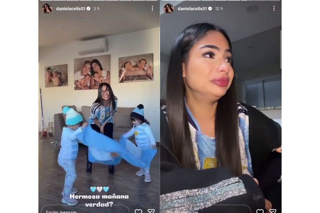 Las historias de Daniela Celis recordando cómo vivió el Mundial de Qatar 2022 en comparación a este, en donde está en su casa, con sus hijas.