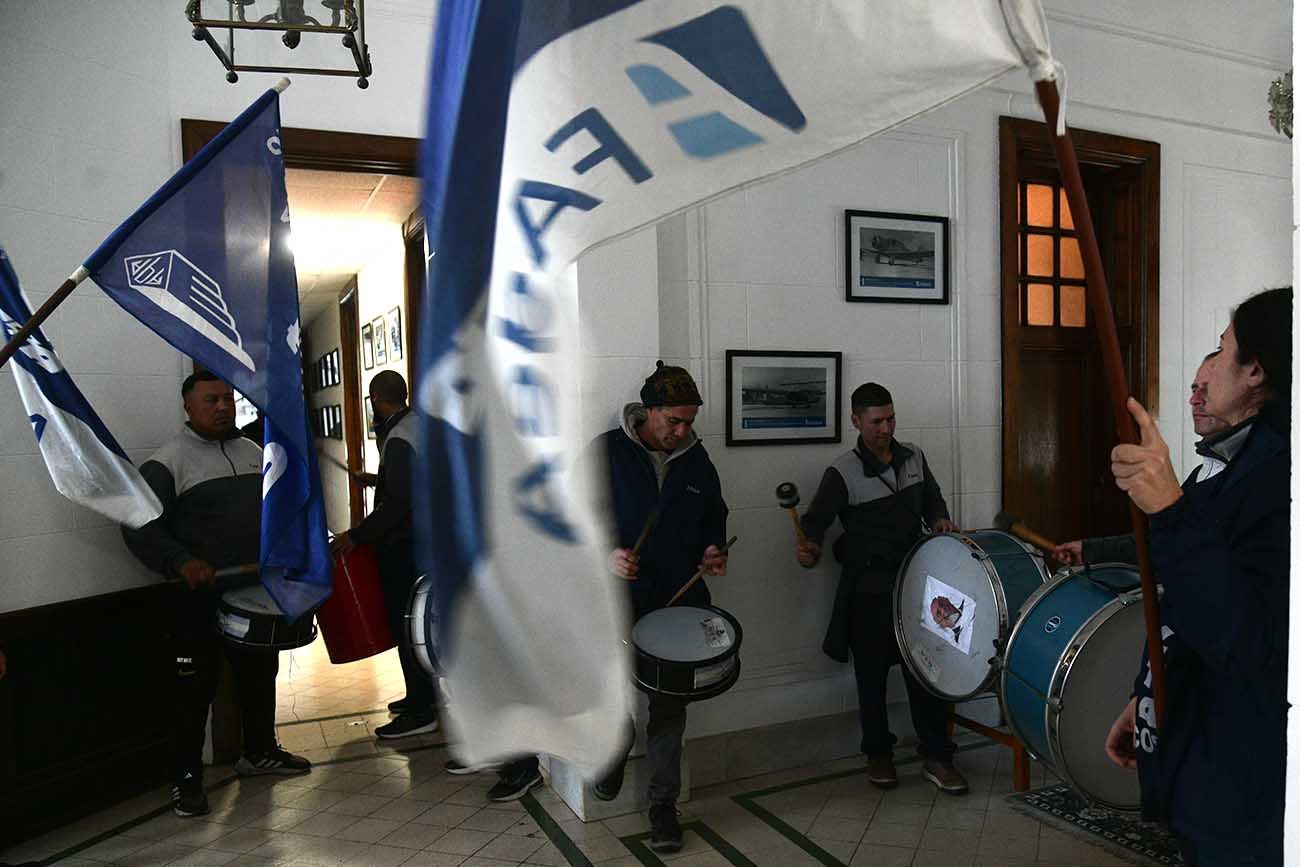 Protesta de los empleados de FADEA. 