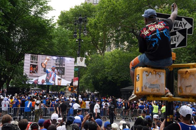New York Knicks celebró el título de la NBA.