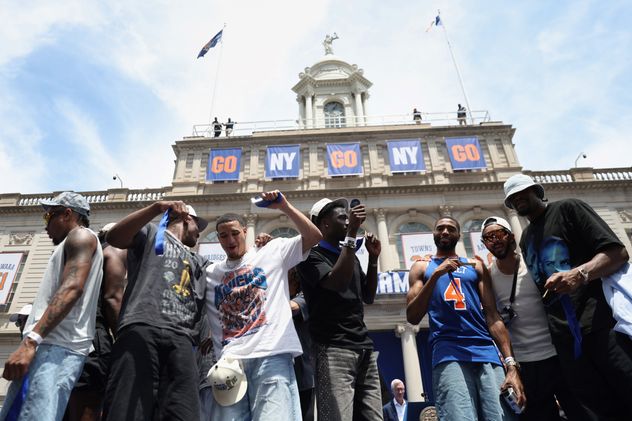 New York Knicks celebró el título de la NBA.