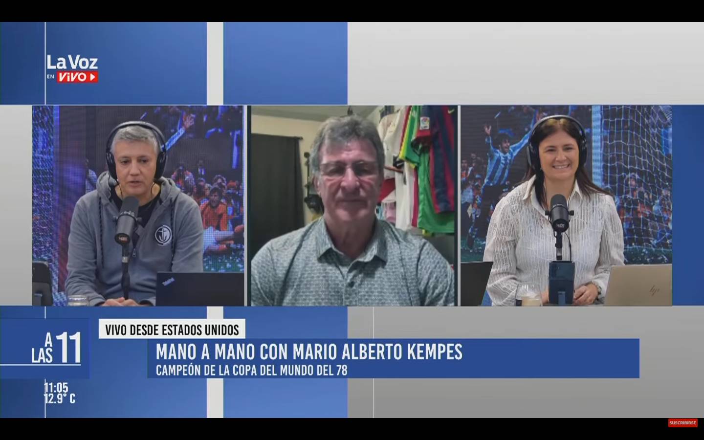 Mario Kempes en La Voz en Vivo.