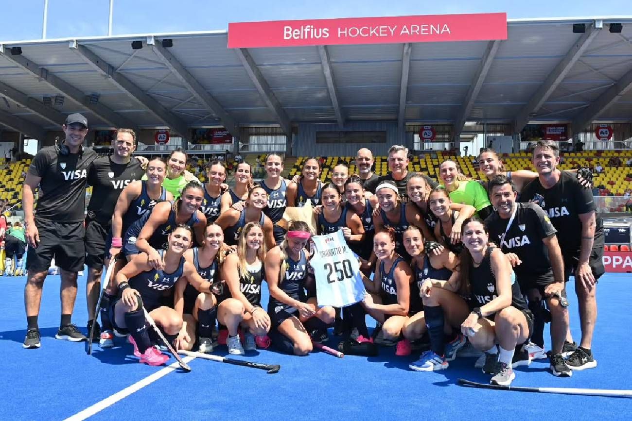 Majo Granatto celebró 250 partidos llevando la camiseta de las Leonas.